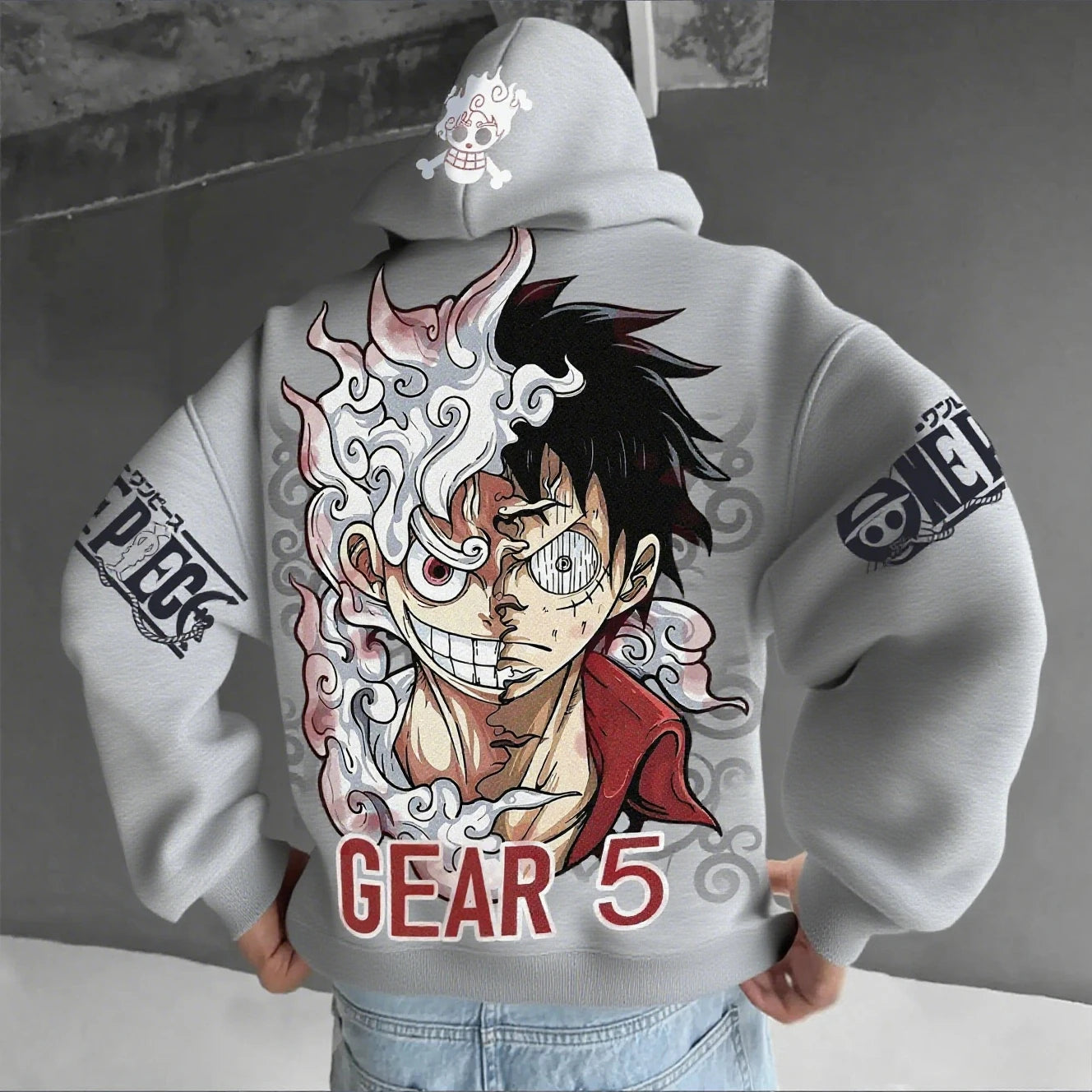 One Piece: Luffy Gear 5 Nika Streetwear Casual Pullover Sweatshirt Autumn Winter Cosplay Long Sleeve Tops