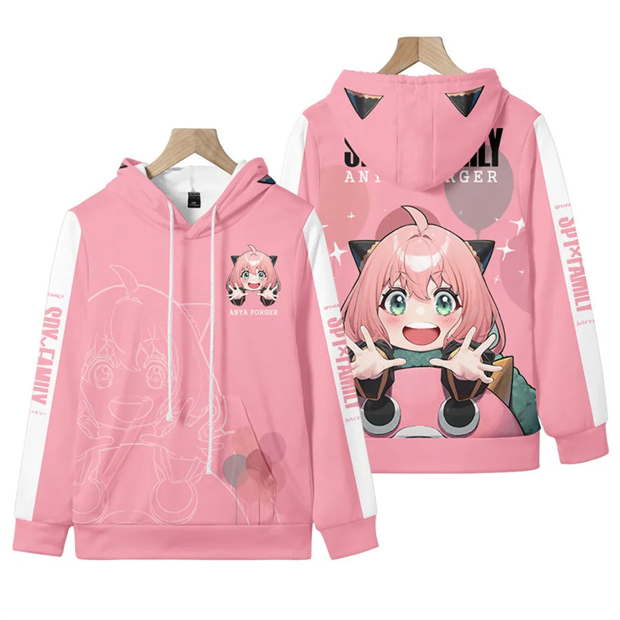 Spy X Family: D Teens Boys Tops Girls Cartoon Harajuku Hoodie Streetwear Japan Anime Spy X Family Anya Forger Cosplay Hoodies Sweatshirt