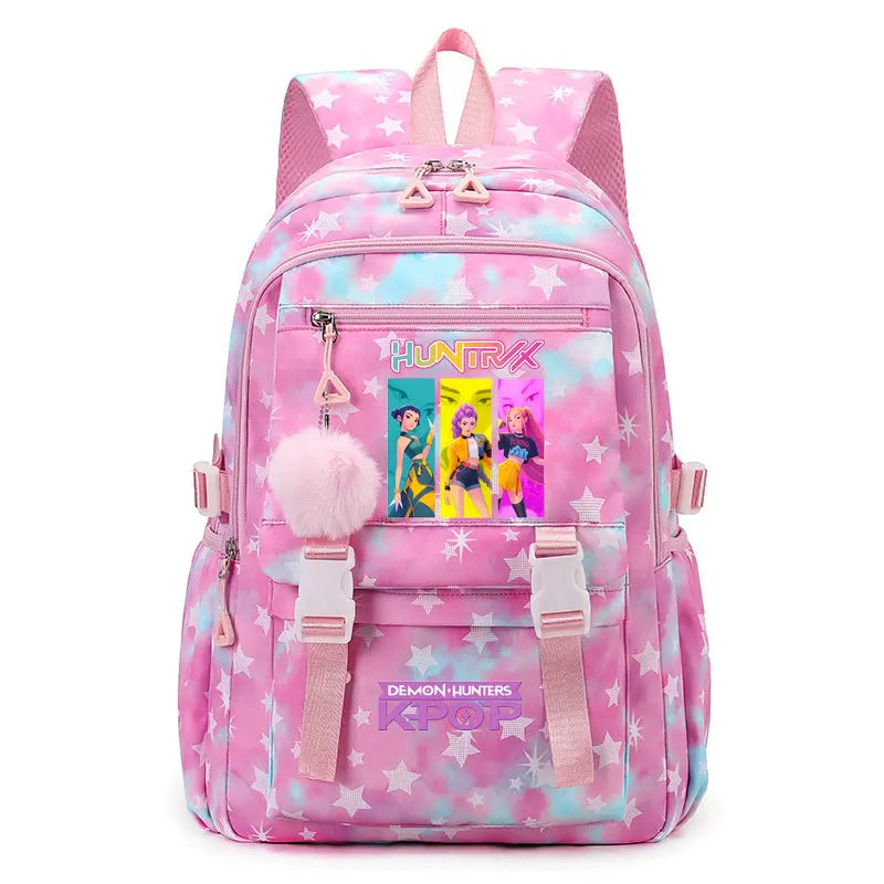 KPop Demon Hunters: Student Backpack Large Capacity Schoolbag Teenagers Student Backpack Women's Travel Laptop Bagpack