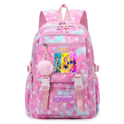 KPop Demon Hunters: Student Backpack Large Capacity Schoolbag Teenagers Student Backpack Women's Travel Laptop Bagpack