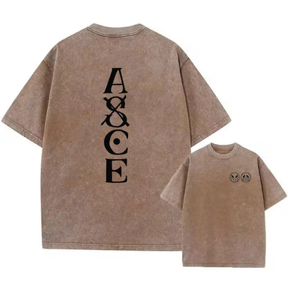 One Piece: Anime Print Washed T-shirt Men Hip Hop Streetwear Oversized Women Short Sleeved Graphic Tee Summer Harajuku Casual Top