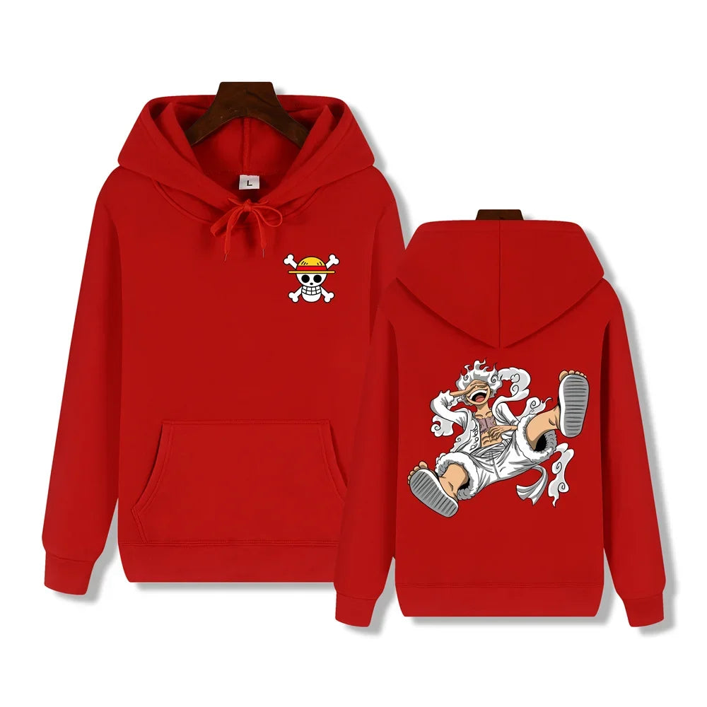 One PIece: Men' Spring and Autumn Anime One Piece Funny Printed Top Outdoor Fashion Hoodie