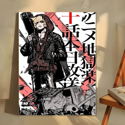Hell's Paradise: Classic anime  Poster  Self-adhesive Art Waterproof Paper Sticker Coffee House Bar Room Wall Decor