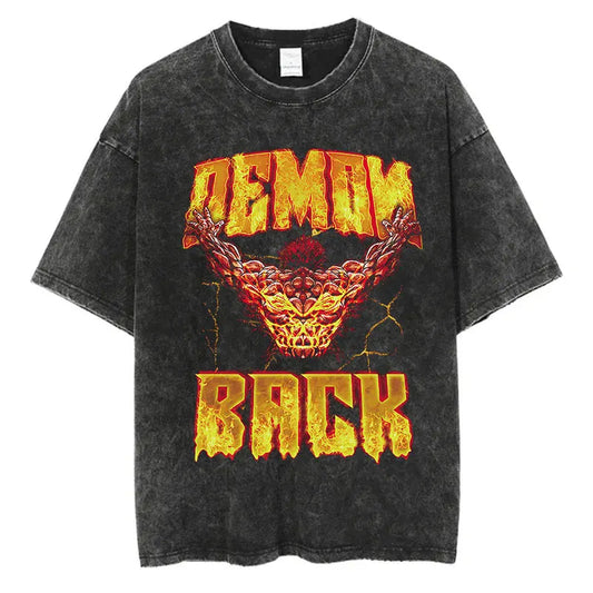 Baki Haman: Tshirts Harajuku Vintage 100% Cotton 2024 New Washed T Shirt For Men Hip Hop Streetwear Oversize T-shirt