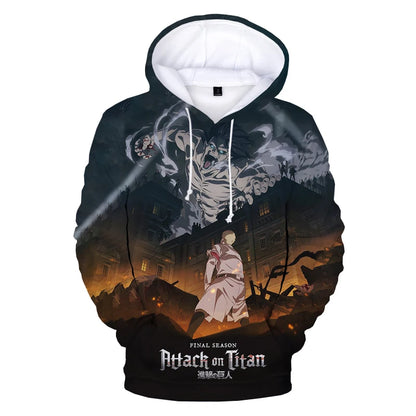 Attack on Titan: 3D Print Hoodie Sweatshirts Casual Long Sleeve Pullover Harajuku Streetwear Anime Hoodies