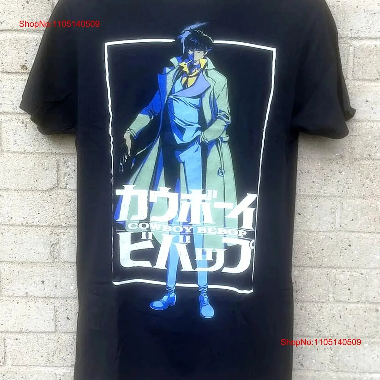 Cowboy Bebop: T Shirt Spike Spiegel Space New Mens medium Anime Bounty vintage Washed streetwear Stylish Stretched Casual