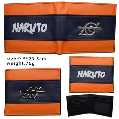 Naruto: Sasuke Cartoon PU Wallet Creative Simple Foldable Coin Purse Multifunctional Card Boys Gift