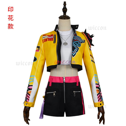 KPop Demon Hunters:  Huntrix Rumi Cosplay KPOP Group Stage Cosplay Print Pattern Uniform Halloween Party Sexy Outfit For Woman