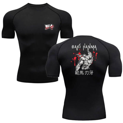 Baki: Men's Tshirt Fitness Sport Running Tight Gym i TShirts Athletic Quick Dry Summer Tops Tee