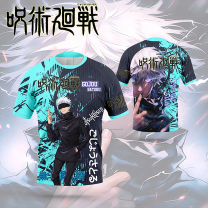Jujutsu Kaisen: Bandai Anime Character-themed Jerseys Adult Kids Athleisure T-Shirts Summer Quick-drying Soft Lightweight Comfy