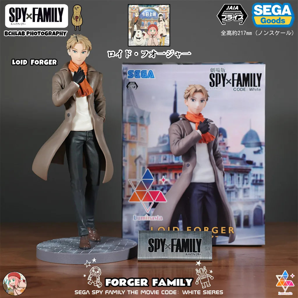 Spy x Family: Official SEGA Toy PM Series CODE White Movie Winter Outfit Statue Model Anya Yor Loid Forger Figure Anime Collectible