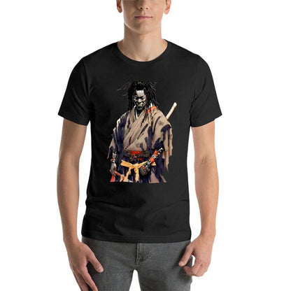 Afro Samurai: New Yasuke Black Samurai in 1579 Feudal Japan No. 4 on a Dark Background T-Shirt t-shirts man vintage t shirt mens t shirts pack