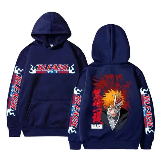 Bleach: Hoodies Graphic Kurosaki Ichigo Printed Hooded Sweatshirts Unisex Fashion Casual Sportwear Pullover Tops