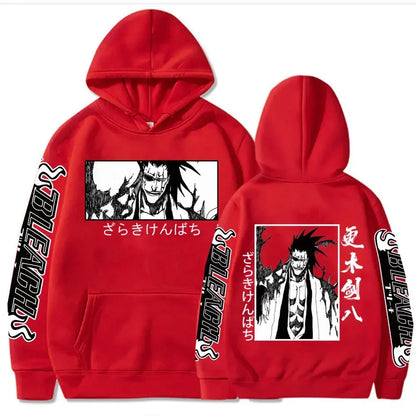 Bleach: 2K Men's Zaraki Kenpachi Hoodie Graphic Plus Size Harajuku Pullover  Sweatshirt