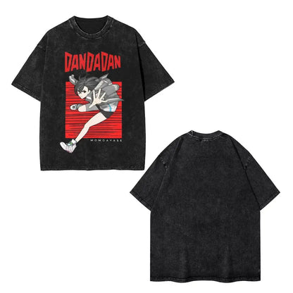 Dandadan: Arth Ken  T Shirts Hip Hop Washed 100% Cotton Harajuku T-Shirt Retro for Men Women Tops Streetwear