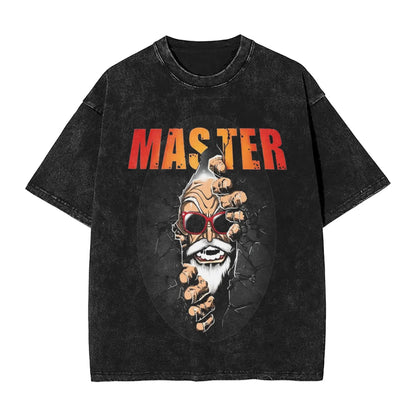 Dragon Ball: 2026 Master Roshi  Printed T-shirt Men's and Women's Washed T-shirt High Quality Vintage Cotton T-shirt Harajuku Tops