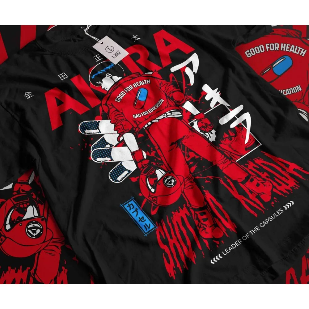 Akira: Manga T-shirt  Women Anime Neo Tokyo  Movie Science Fiction Shotaro Kaneda Y2K TOP Tshirt Washed Vintage T Shirts Male Top