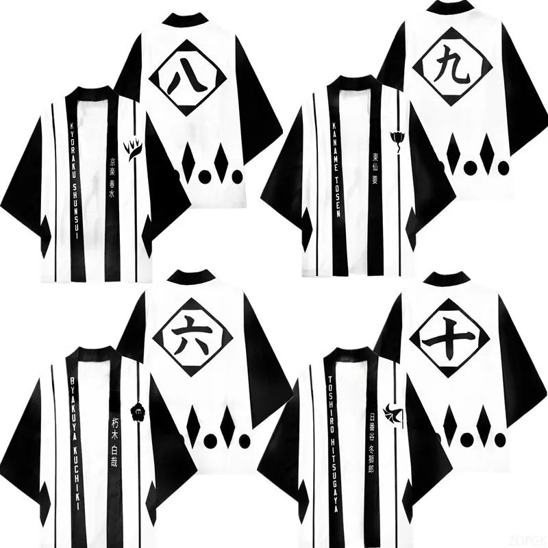 Bleach: Japanese Anime Bleach Anime Kurosaki Ichigo Kimono, Feather Woven Cloak, Taoist Robe, 3D Digital Printed Top