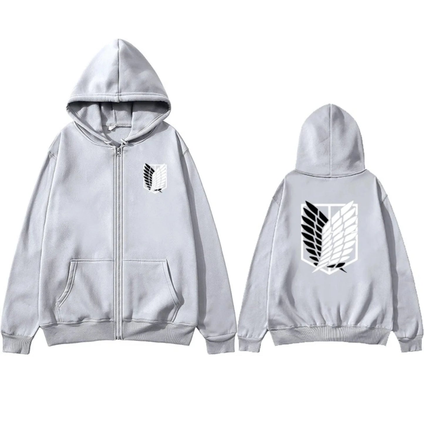Attack on Titan: High-Quality Fashion Trendy Anime Print Zipper Hoodie Loose Comfortable Classic Sports Sweatshirt