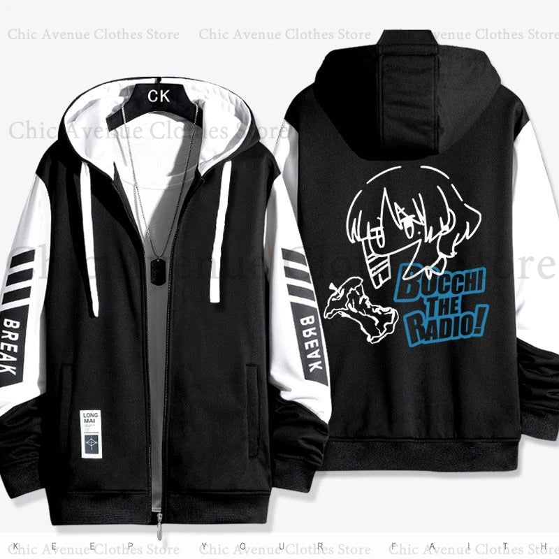 Bocchi The Rock:  Yamada Ryo Series Print Hoodies Autumn Clothes Men Women Coat Zip Up Hoodies Casual Sweatshirt Men Hoodie