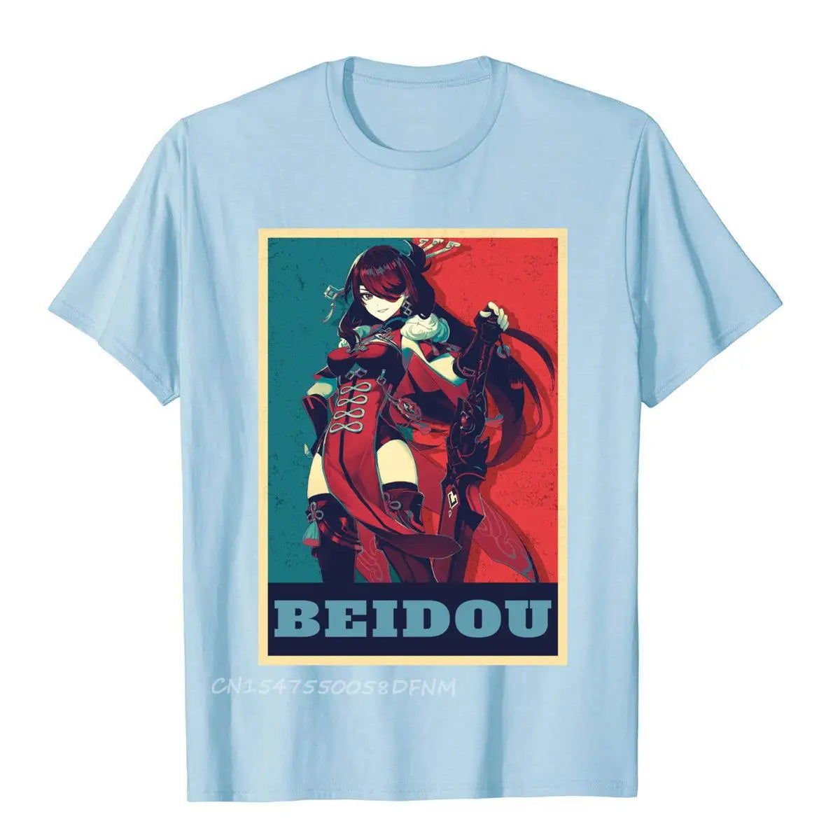 Genshin Impact: Beidou Hope Gene Premium Cotton Printing Tops T Shirt Faddish Men's Top T-Shirts Slim Fit