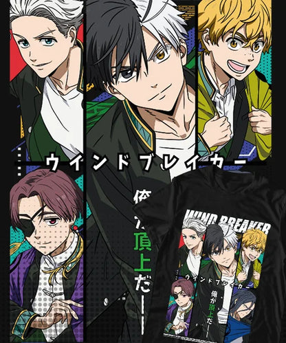 Wind Breaker:T-shirt For Anime Acción y Pandillas
