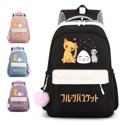 Fruits Basket: Backpacks Teenage School Bags Cute Cartoon Anime Backpacks Large Capacity Backpacks Manga Backpacks