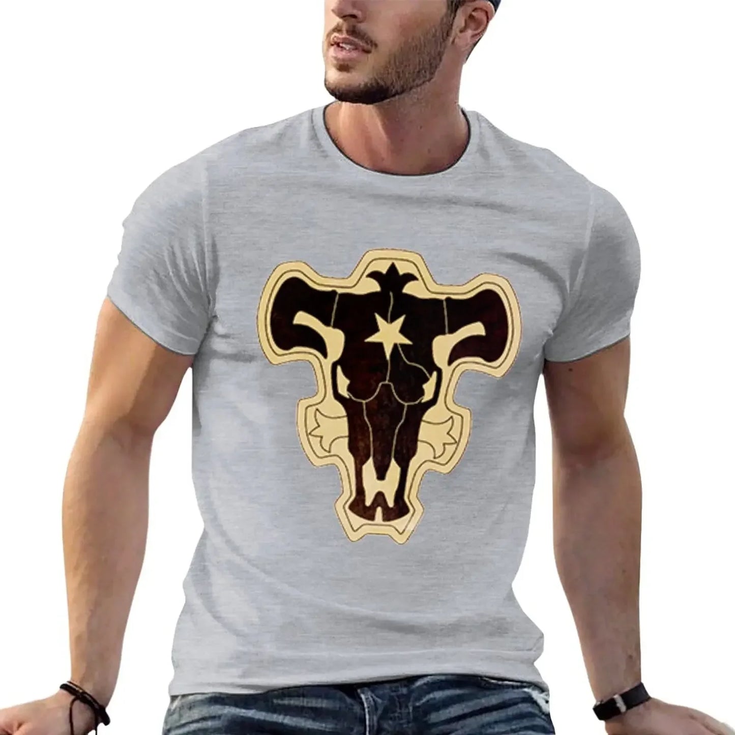 Black Clover: Black Bull T-Shirt tees aesthetic clothes cotton t-shirt Summer fashion New Arrival Cotton Short Sleeve