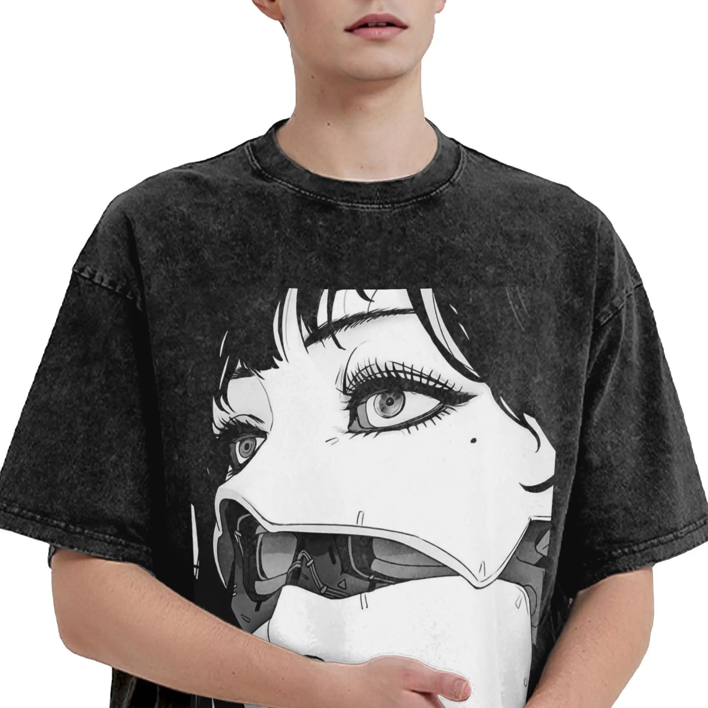 Ghost in the Shell: Motoko Kusanagi G T Shirt Hip Hop Washed Oversize T-Shirts  Fashion Men Women Tops Streetwear Summer Tee Shirt