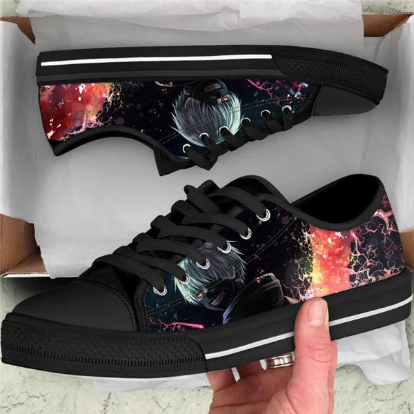 Tokyo Ghoul :Volume 4 Pattern Anime Classic Low Style Casual Sneakers Canvas Fashion Breathable Mens Womens Shoes Lace-up shoe