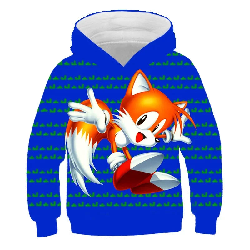 Sonic The Hedgehog: Children's Clothes Fashion Sonic Hoodie For Kids Boys Girls Children Autumn Long Sleeve Printed Anime Sweatshirts Cool Tops Tees