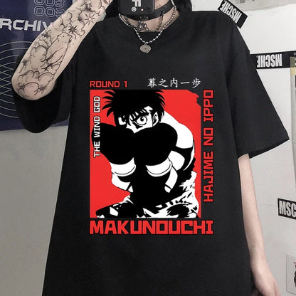 Hajime No Ippo: Kamogawa Boxing Gym T Shirt Men Women Crew Neck Casual Tops Tees Makunouchi Takamura KGB Graphic T-Shirts