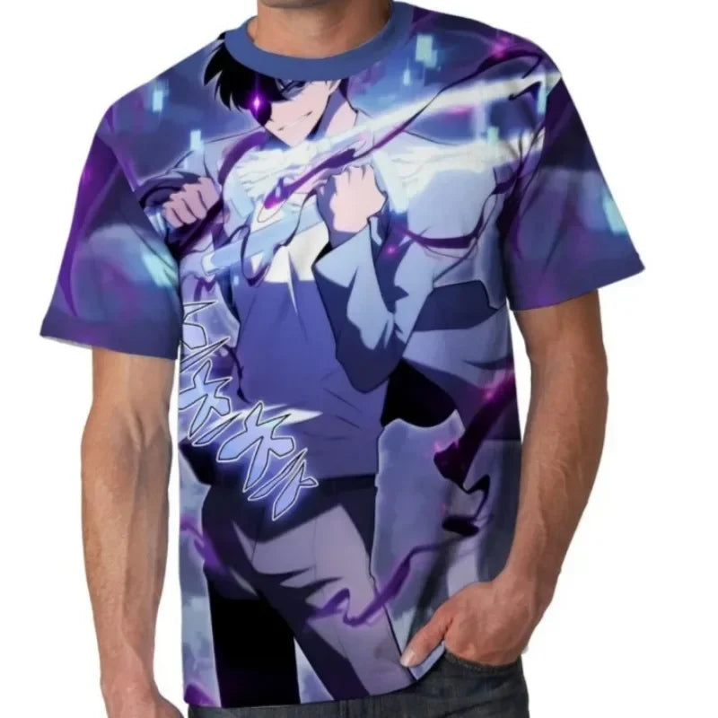 Solo Leveling: Comics 3D Short Sleeve T-shirt Oversized Top Quick-Drying Tee