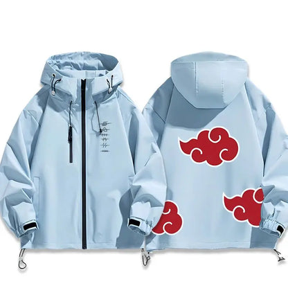Naruto: Shippuden Akatsuki Organization Cartoon Jacket 2D Student Couple Hooded Coat Jacket Top Anime Peripheral Wholesale