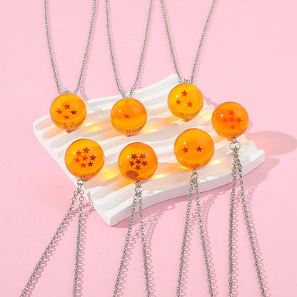 Dragon Ball:Series 1-7 Planet Necklace, Goku Ball Pendant Metal Necklace for Men and Women Cosplay Accessories