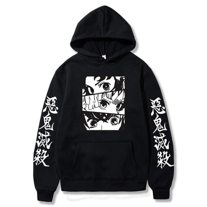 Demon Slayer: Hoodie Kamado Tanjirou Plus Size Harajuku Female Long Sleeve Streetwear Clothing