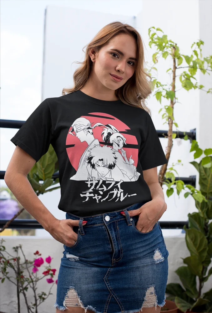 Samurai Champloo Shirt Sword Graveyard Anime T-Shirt Walk Mugen Jin Fuu Kasumi