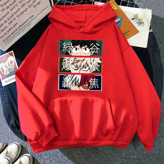 My Hero Academia: Autumn Winter Fashion Long-Sleeved Sweater Anime Deku Bakugou Katsuki Todoroki Shoto Outdoor Sports Hoodie