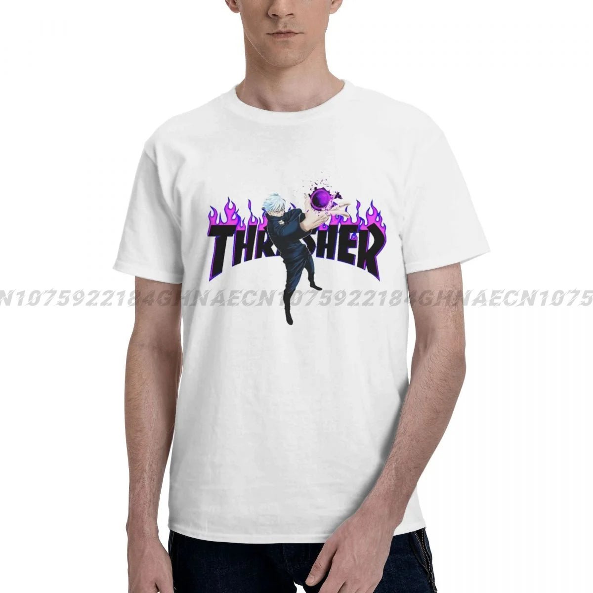 Jujutsu Kaisen: Thrasher T Shirt Satoru Gojo Short Sleeves Harajuku