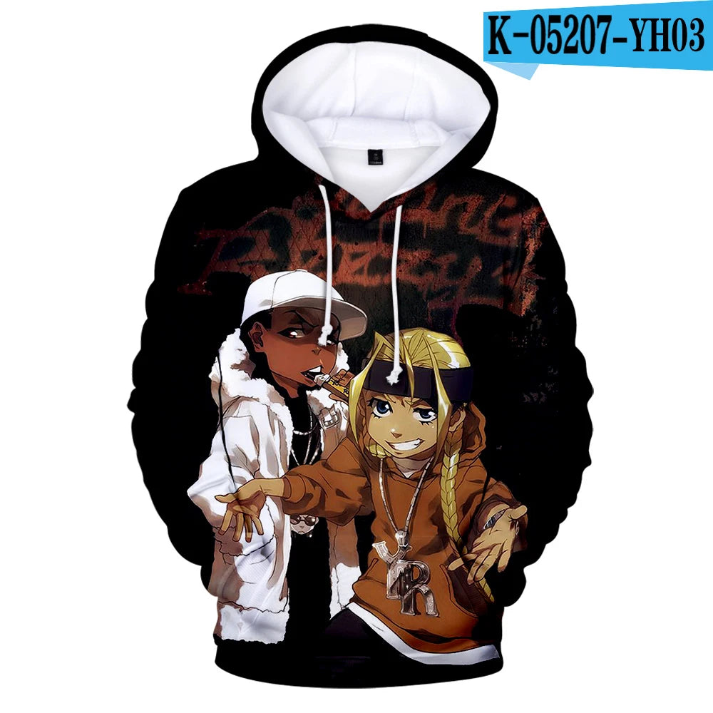 The Boondocks: Hoodies 3D Long Sleeve Sweatshirt Men's Hoodie Women Casual Harajuku Streetwear Unisex Oversized Clothes