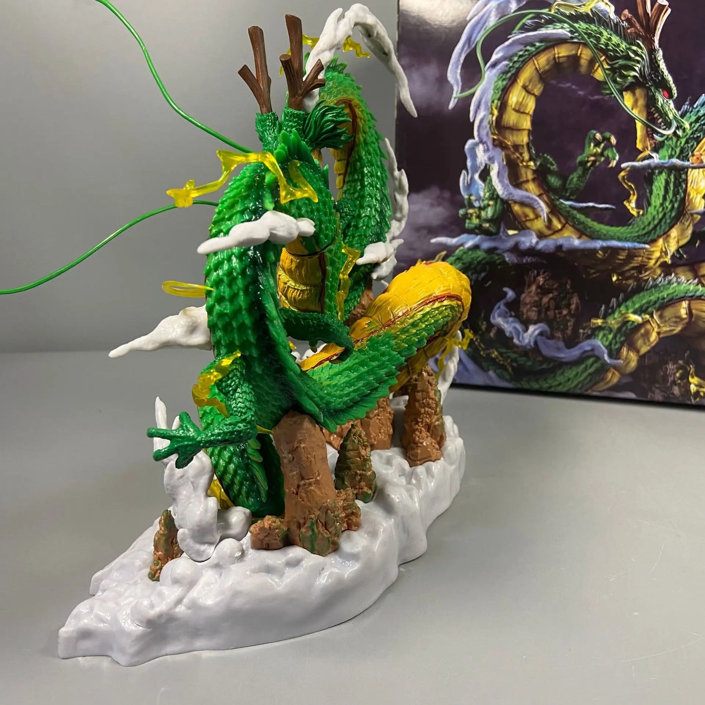 Dragon Ball: 24cm  Anime Figure Shenron Figure Goku And Shenron Figurine Model Pvc Statue Doll Collection Room Toy Gifts