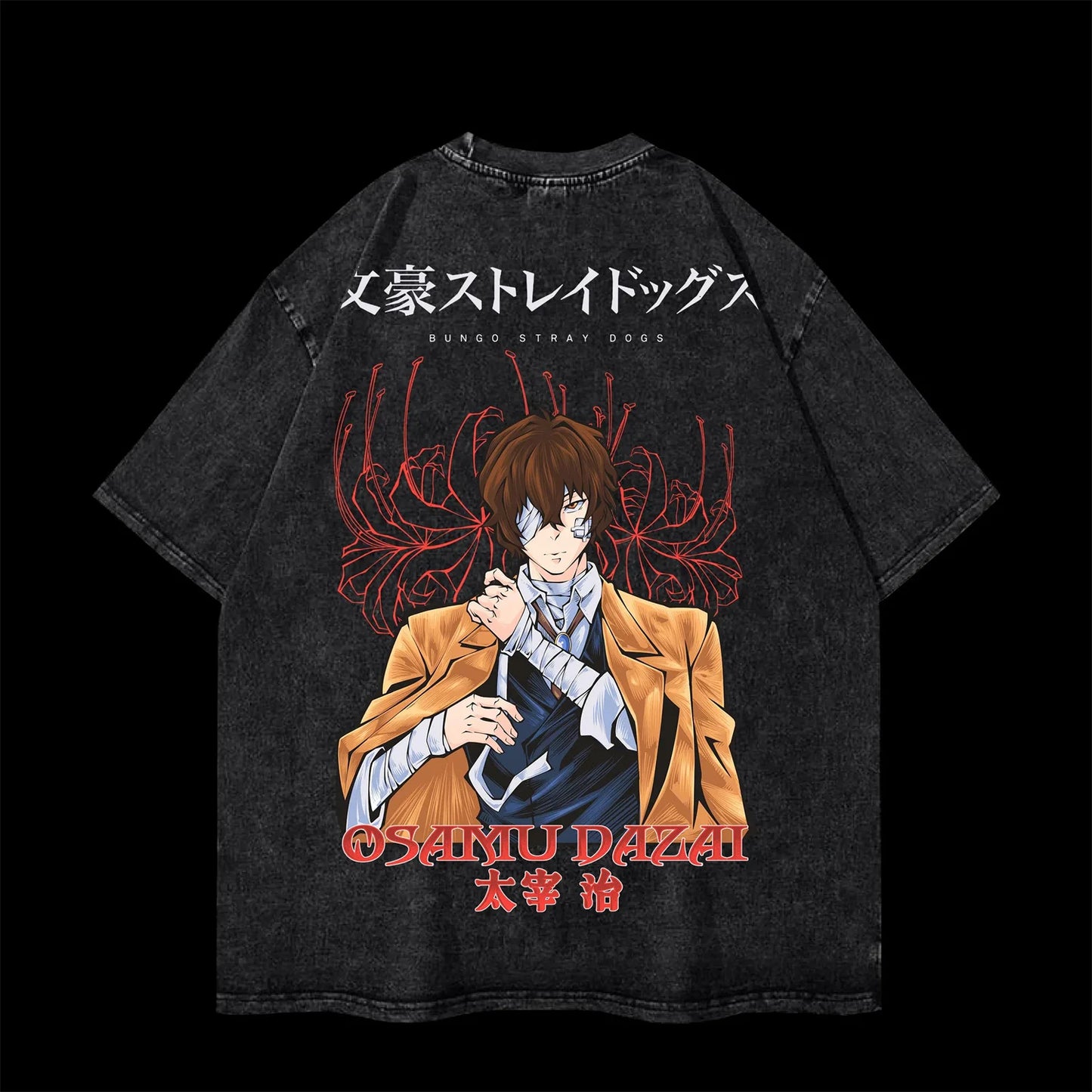 Bungo Stray Dogs:  Osamu Dazai Washed T Shirt Man Vintage Harajuku