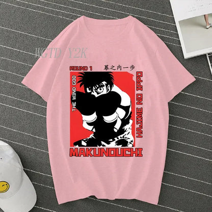 Hajime No Ippo: Kamogawa Boxing Gym T Shirt Men Women Crew Neck Casual Tops Tees Makunouchi Takamura KGB Graphic T-Shirts