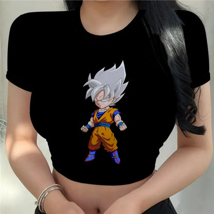 Dragon Ball Z: Harajuku Cool Tops Anime Kawaii Clothes T Shirt Crop Top Goku Clothing Sexy Vegeta Fashion Y2k