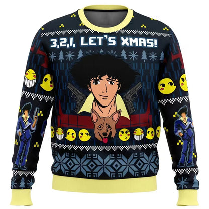 Cowboy Bebop: Ugly Christmas Sweater 2024 Fashion Pullover Tops Sweatshirt