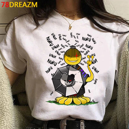 Assassination Classroom: Tshirt Clothes Women Couple  White T Shirt Casual Harajuku Kawaii Summer Top Tshirt White T Shirt