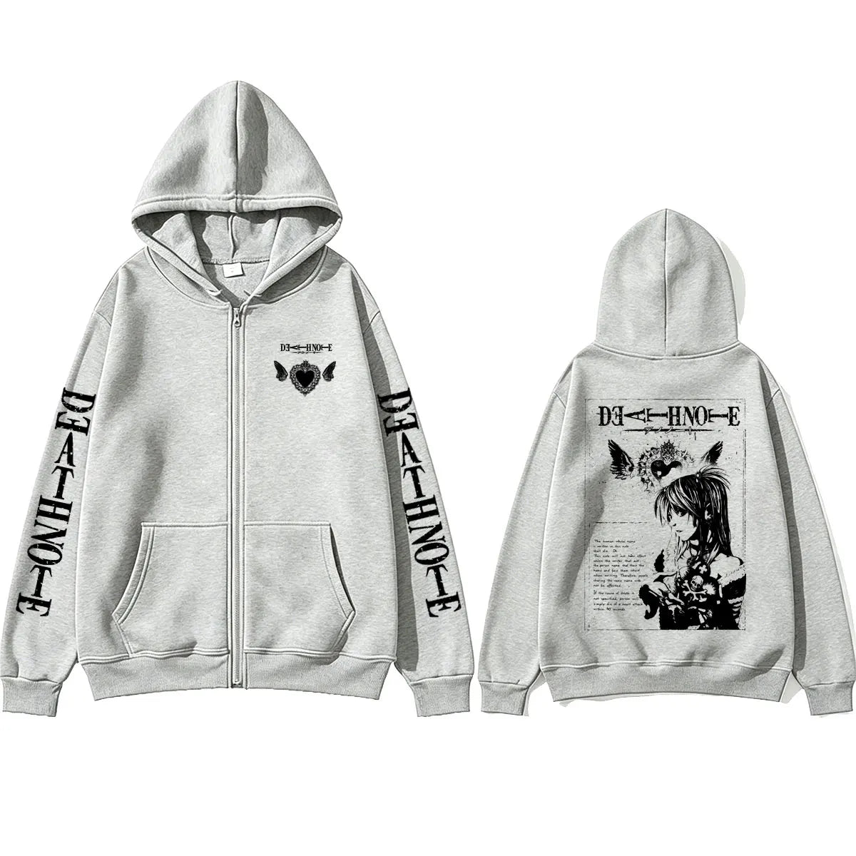 Death Note: Misa Zipper Hoodie Men Women Y2k Casual Oversized Zip Up Jacket Coat Unisex 90s Manga Cosplay Zip Up Sweatshirt
