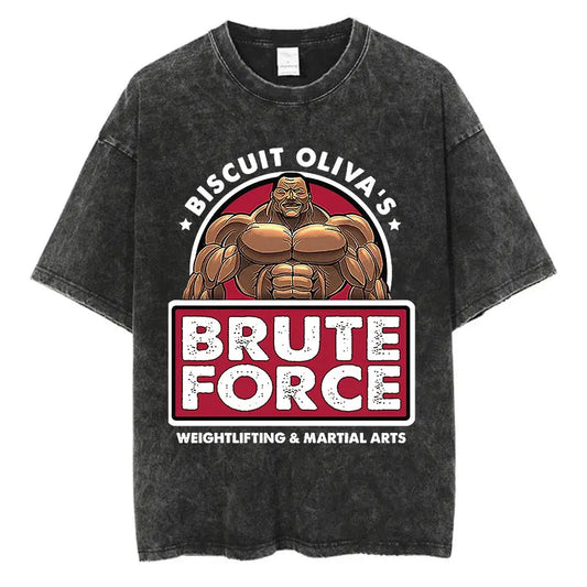 Baki Haman: Tshirts Harajuku Vintage 100% Cotton 2024 New Washed T Shirt For Men Hip Hop Streetwear Oversize T-shirt