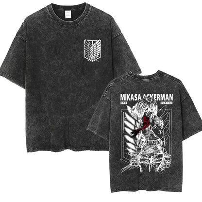 Attack on Titan: Men Women Cartoon Manga Merch Tshirt Men's Oversized T Shirts Washed Vintage Anime Attack on Titan Reiner Braun Graphic T-shirts