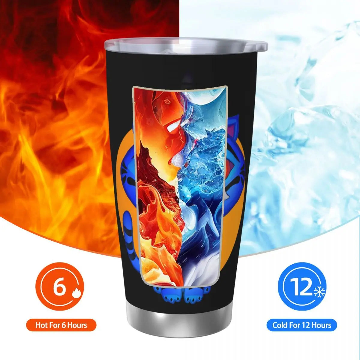 KPop Demon Hunters - Derpy  Insulated Tumbler with Lid Vacuum Thermal Mug Outdoor Travel Car Bottle Cup, 20oz
